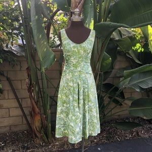 Liz Claiborne Floral Bl & Gen Retro Dress Sz 12